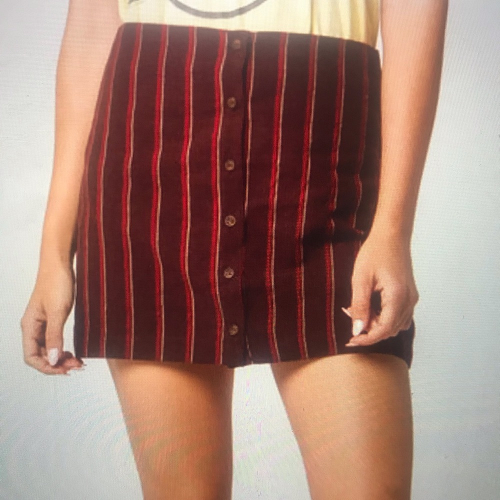 striped mini skirt